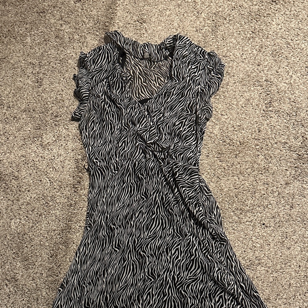 Christopher & Banks Black and White Asymmetrical Dress